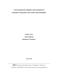 Environmental Investigation And Evaluation Of Sericulture