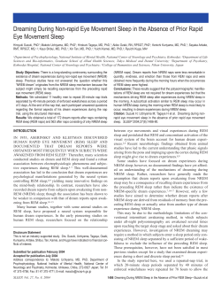 Dreaming During Non-rapid Eye Movement