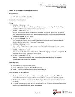 Grade 9-12 &ndash; Characterization Development &ndash; Eichler