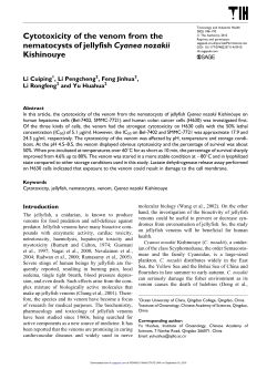 Cytotoxicity of the venom from the nematocysts of