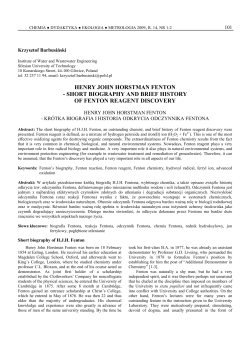 short biography and brief history of fenton reagent discovery