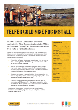 Telfer Gold Mine FOC Install