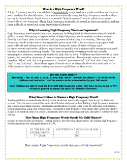 High Frequency Word - Carroll County Public Schools