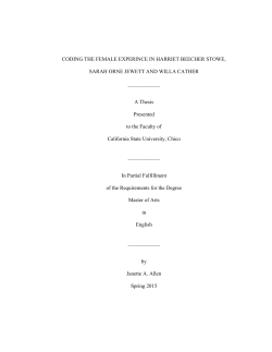 CODING THE FEMALE EXPERINCE IN