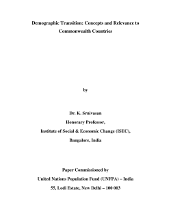Demographic Transition: Concepts and Relevance to