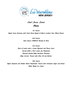 Chef Jesse Jones Menu