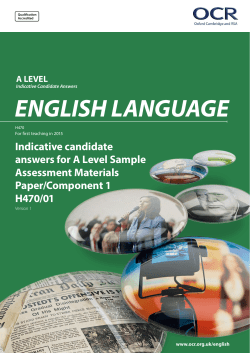 OCR A Level English Language Indicative candidate answers for A