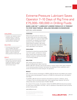 BARO-LUBE NS Lubricant Saves 7-10 Days of Rig Time