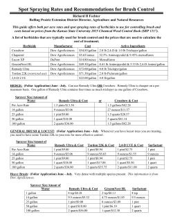 Spot Spraying Rates and Recommendations for Brush Control