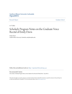 Scholarly Program Notes on the Graduate Voice Recital