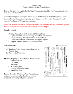 Lesson Plan Grade 2, Chapter 9, God Gives Us Laws Lesson