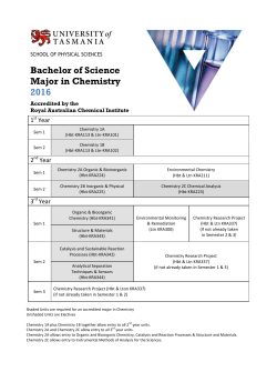 Bachelor of Science Major in Chemistry 2016