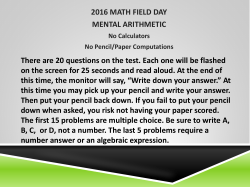 Mental Arithmetic