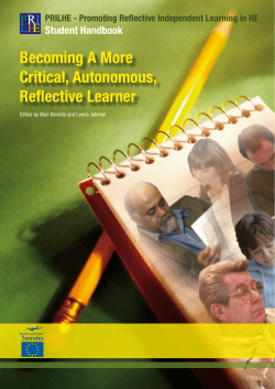 Becoming A More Critical, Autonomous, Reflective Learner