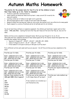 Autumn Maths Homework