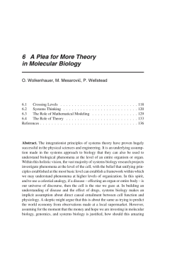 6 A Plea for More Theory in Molecular Biology