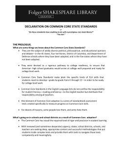 declaration on common core state standards