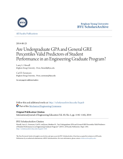Are Undergraduate GPA and General GRE Percentiles Valid