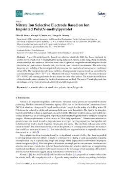 Nitrate Ion Selective Electrode Based on Ion Imprinted Poly(N