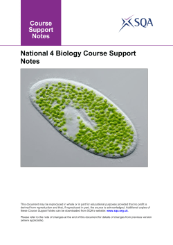 National 4 Biology Course Support Notes