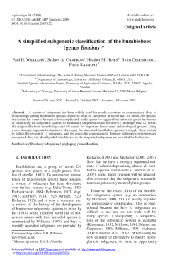 A simplified subgeneric classification of the bumblebees (genus