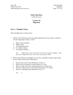 Study Questions (with Answers) Lecture 10 Migration Part 1: Multiple