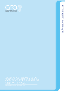 Info Leaflet 24 - Exemption from use of Limited/teoranta from