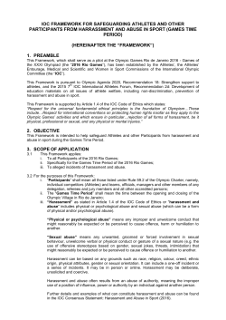ioc framework for safeguarding athletes and other