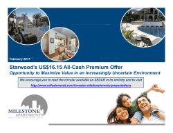 Starwood`s US$16.15 All