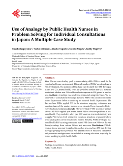 Use of Analogy by Public Health Nurses in Problem Solving for