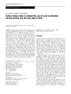 Carbon isotope ratios in exhaled CO2 can be used to determine not