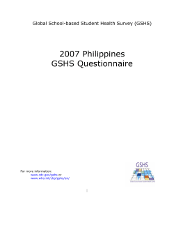 2007 Philippines GSHS Questionnaire