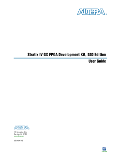 Stratix IV GX FPGA Development Kit, 530 Edition User Guide