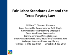FLSA and Texas Payday Law Overview