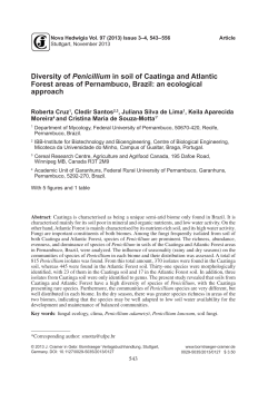 Diversity of Penicillium in soil of Caatinga and Atlantic Forest areas
