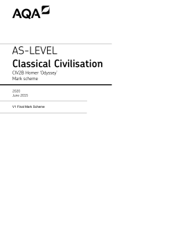 A-level Classical Civilisation Mark scheme Unit 02B - Homer