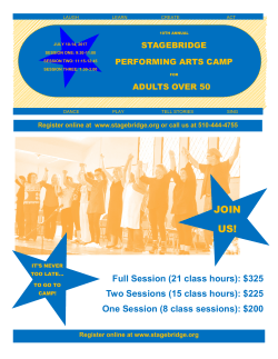 For a PDF of our performing arts camp schedule click