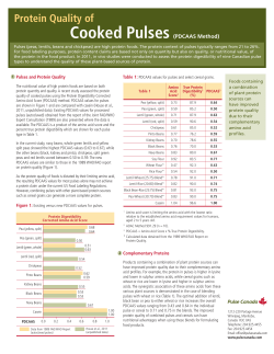 Protein Quality of Cooked Pulses