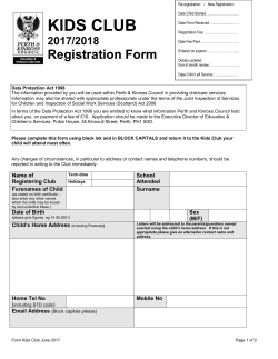 KIDS CLUB - Perth and Kinross Council