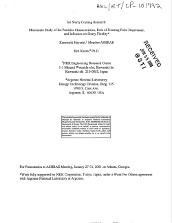 Ice Slurry Cooling Research: Microscale Study of Ice