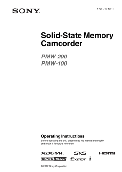 Sony PMW 100/200 manual