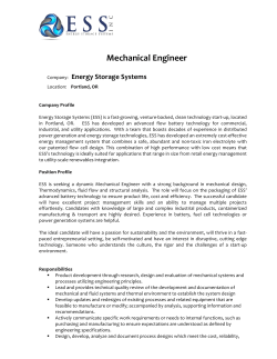 ESS Mechanical Engineer - Energy Storage Systems, Inc.