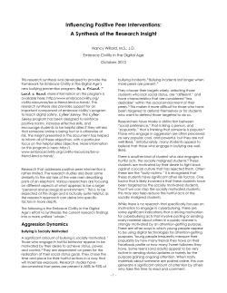 Influencing Positive Peer Interventions: A