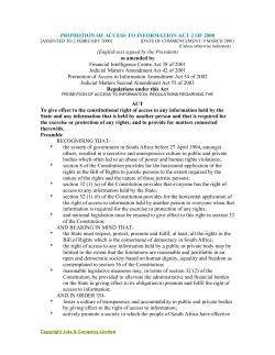 Promotion of access to information act