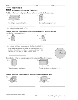 Volume Worksheet 11-2
