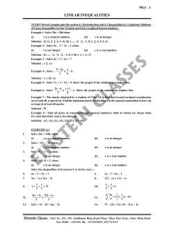 linear inequalities