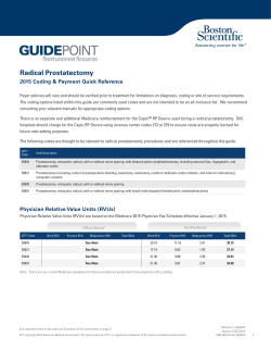 2015 Radical Prostatectomy Quick Reference Guide