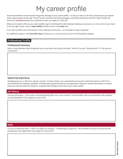 My career profile - USC Employee Gateway