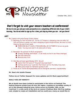Don`t forget to visit your encore teachers at conferences!