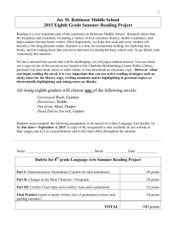 2015 Summer_Reading_Project_8th_grade